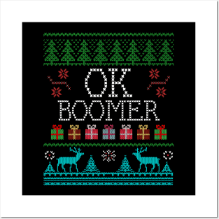 OK Boomer Ugly Christmas Style Design Posters and Art